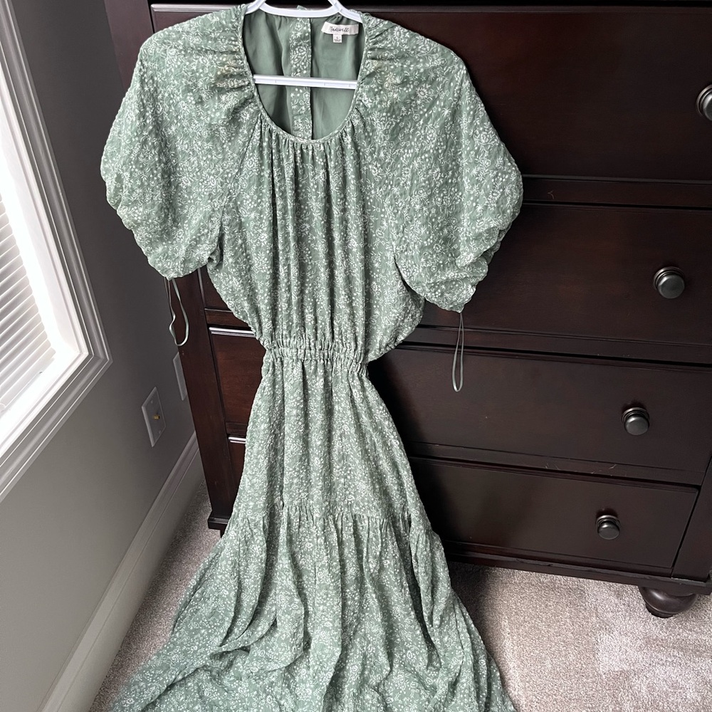 Madewell Green Floral Midi Dress - Picture 10 of 10